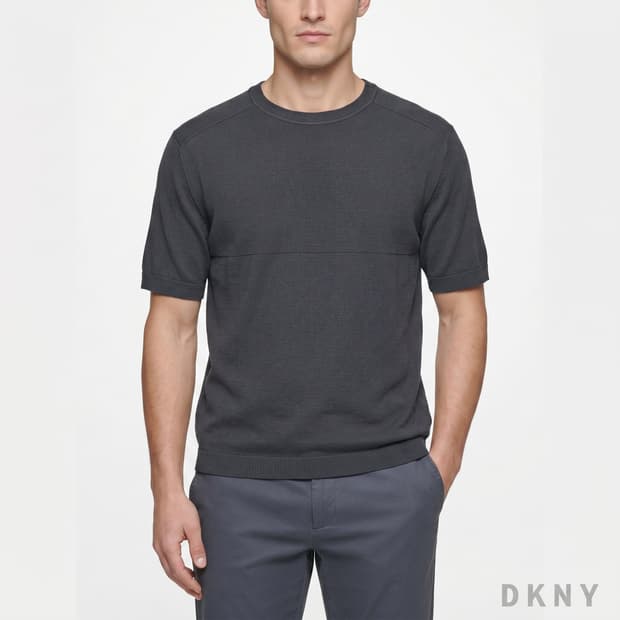 [XL] 한섬 DKNY 숄더 패널 크루넥 니트 (네이비)