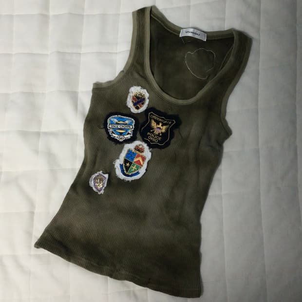 vintage detail camo military sleeveless 