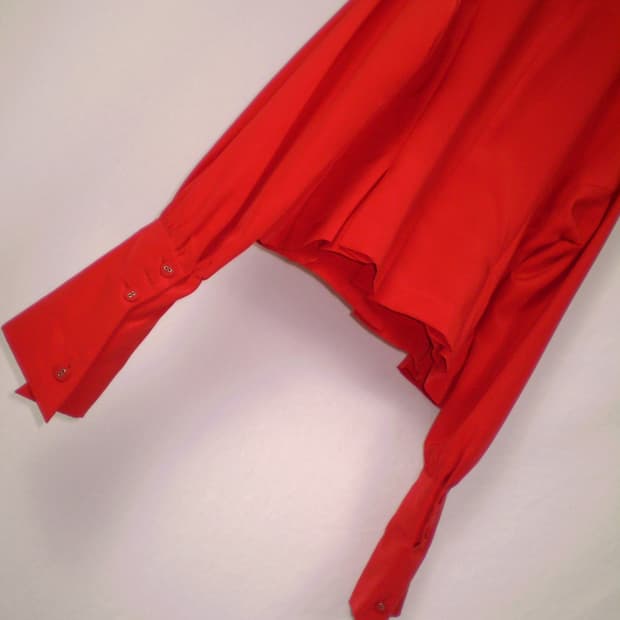 Vintage (Japan made) 레드컬러 빅 카라 셔츠
