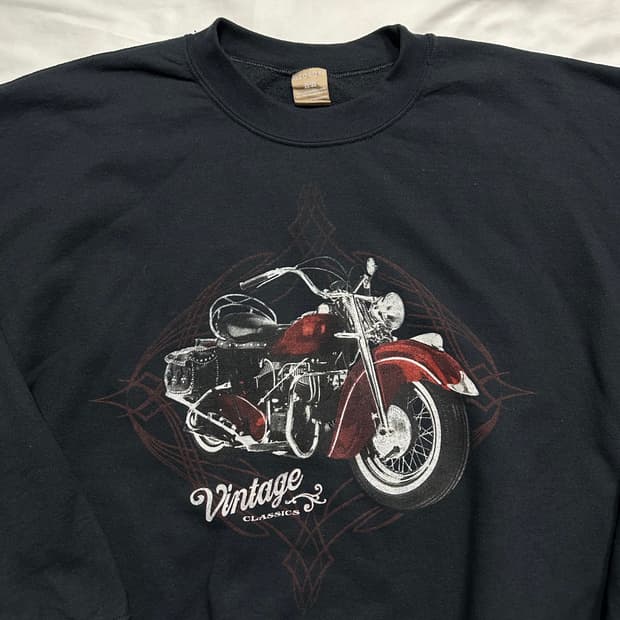 GEORGE 빈티지 바이크 오버핏 맨투맨