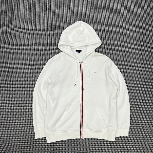 타미힐피거 화이트 후드집업