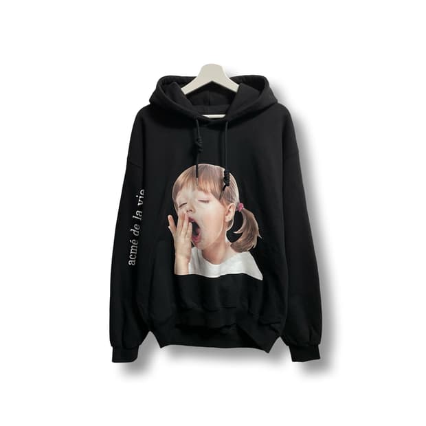 [1] 아크메드라비 아기 프린팅 후드티 블랙