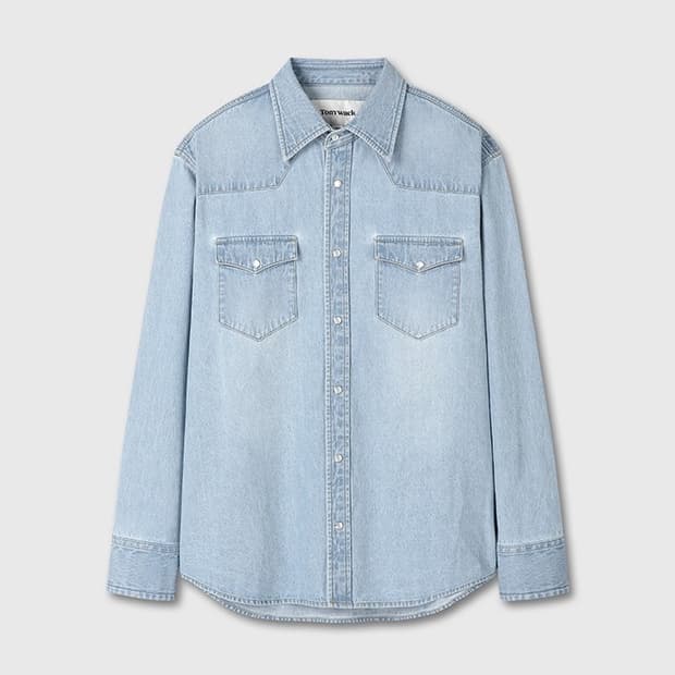 토니웩 웨스턴 데님 셔츠 연청 xl