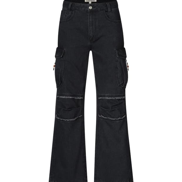 코이세이오 라운드 포켓 카고 진스 블랙