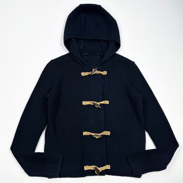 폴로 랄프로렌 더플 니트 후디 가디건 블랙 여성S