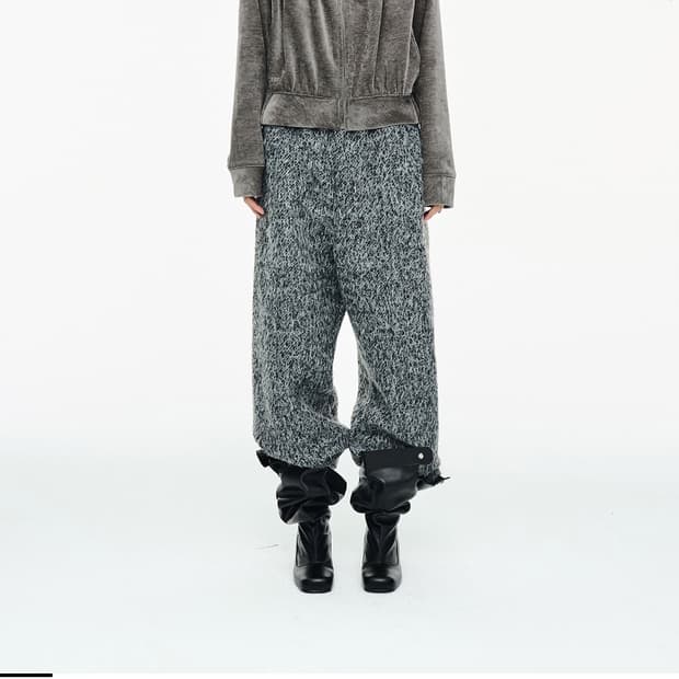 세릭 hairy wide pants charcoal