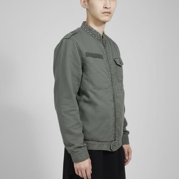 일본 TTU 스터드 목화털 안감 워크 집업 자켓