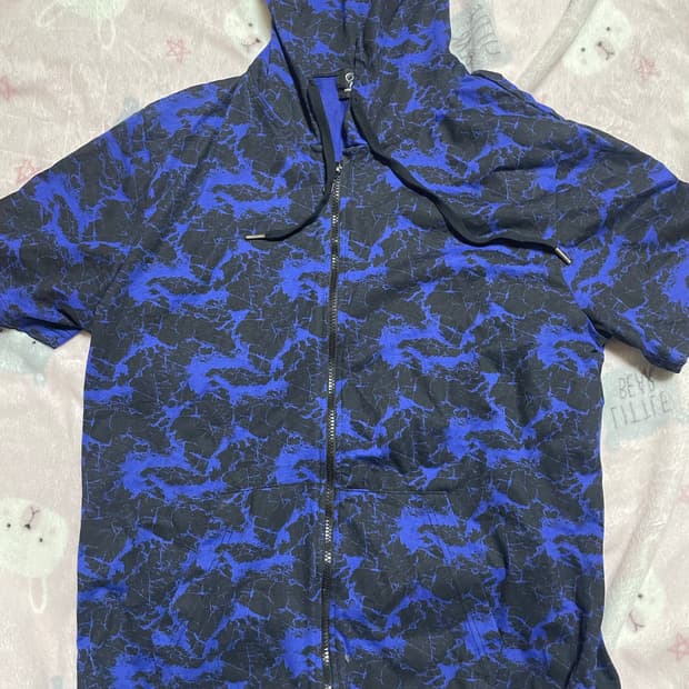 일본빈티지 펑크 반팔 후드집업