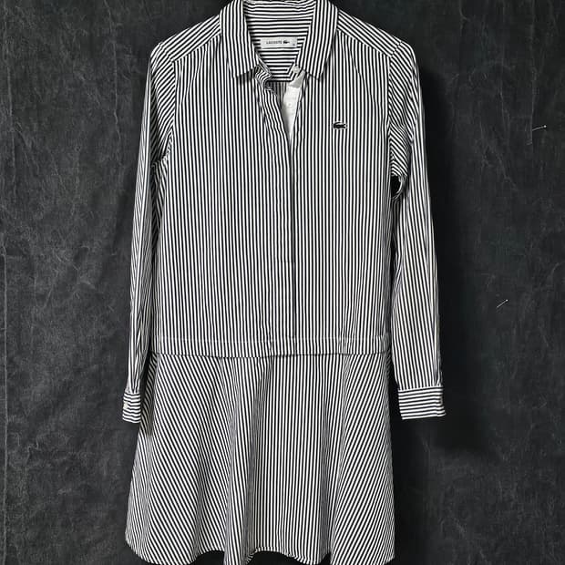 택36/95]정품 라코스테 스트라이프 셔츠 원피스