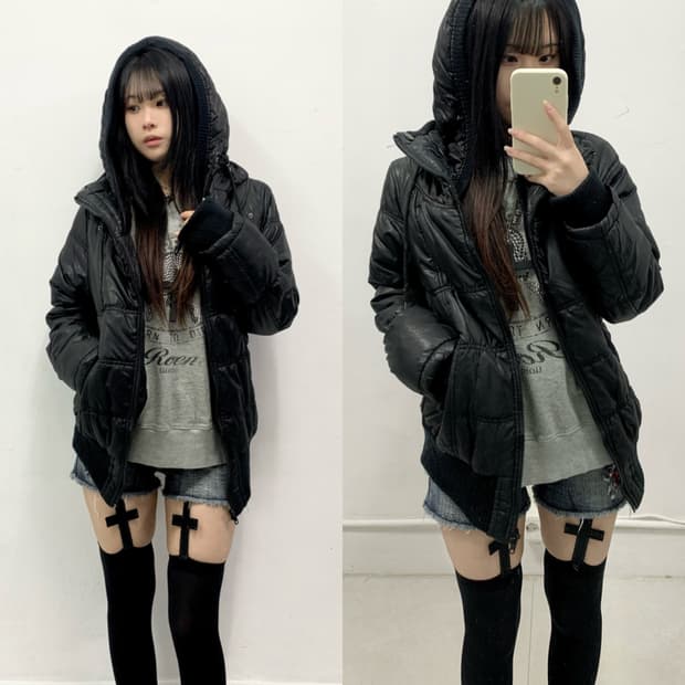 [COLZA] 콜쟈 갸루 펑크 y2k 후드 패딩