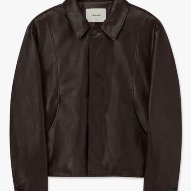 Lemard 페이크 레더 절개 자켓