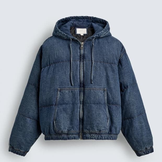 (새상품) 자라 Zara 퀼티드 데님 패딩 점퍼