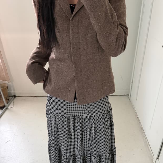 일본빈티지 모카브라운 쓰리버튼 자켓