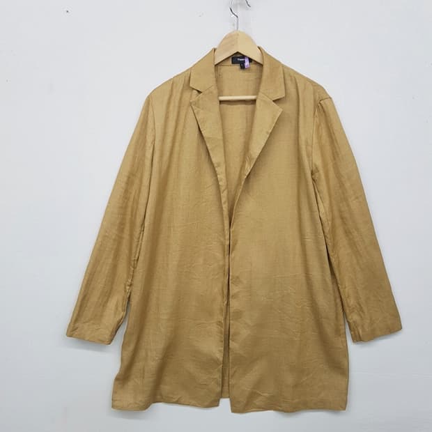 theory 띠어리 린넨 롱 자켓 카멜