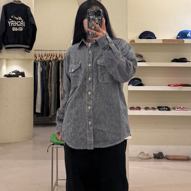 오시코시 히코리 스트라이프 워크 셔츠 U1087