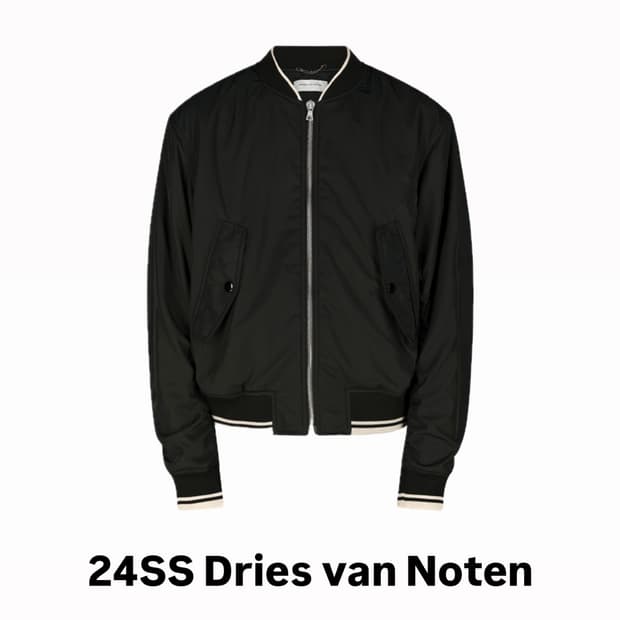 [L] 24SS 드리스반노튼 Vellow 백지퍼 봄버 자켓 블랙