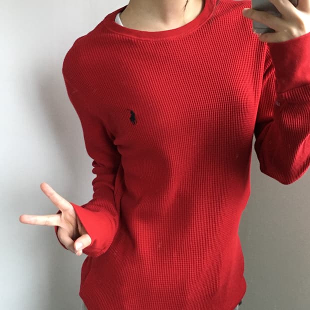 Polo 폴로 랄프로렌 레드 와플슬리브