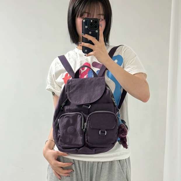 키플링 퍼플 미니 백팩
