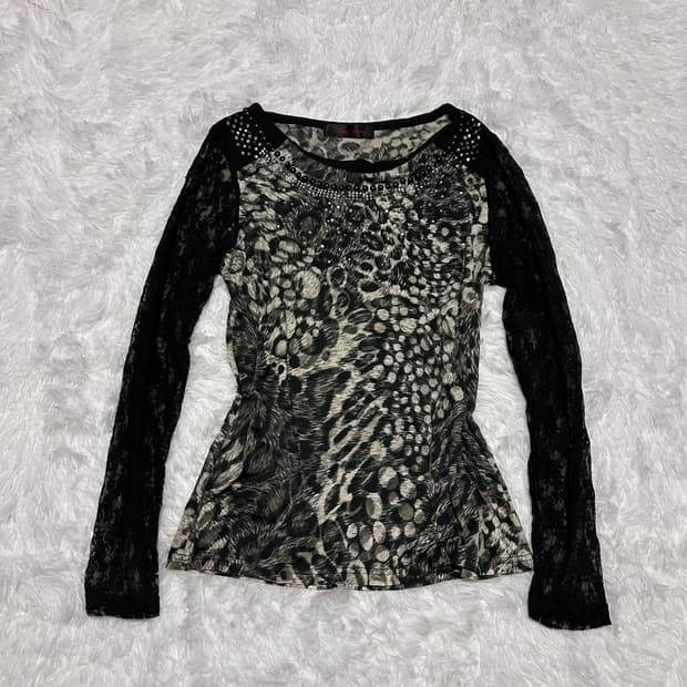 leopard gal see-through sleeve 