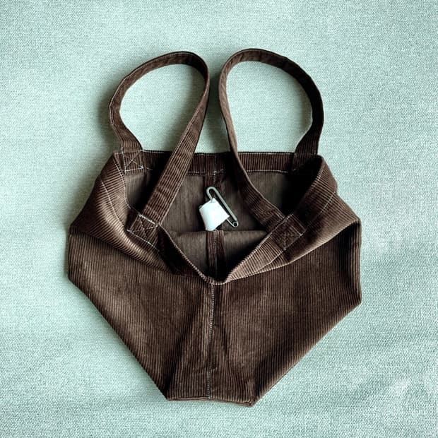 Hand made corduroy tote bag