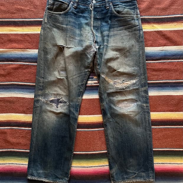 90s EVISU 빈티지 에비수 셀비지 데님 팬츠