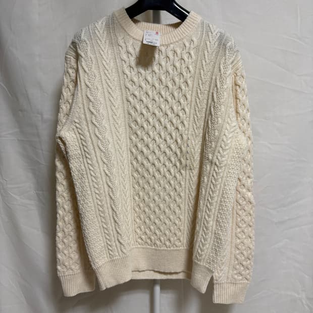 (새제품) 유니클로 피셔맨 케이블 니트 / 아이보리, L