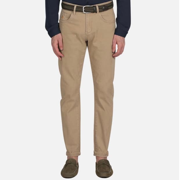 29인치 빠니깔레 이태리 레귤러 슬림핏 베이지 데님 청바지