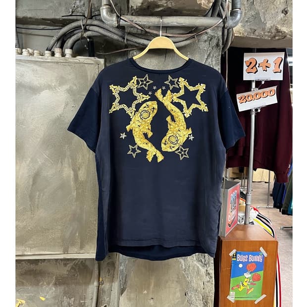 베르사체 반팔티 네이비 XL #csz3587