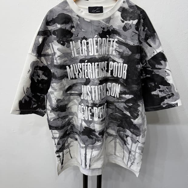 정품) 송지오옴므 프린팅 오버핏 반팔 티셔츠 48