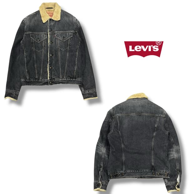 리바이스 셰르파 흑청 데님자켓 s08672