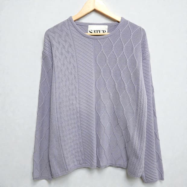 105)Satur 세터 케이블 니트 라벤더