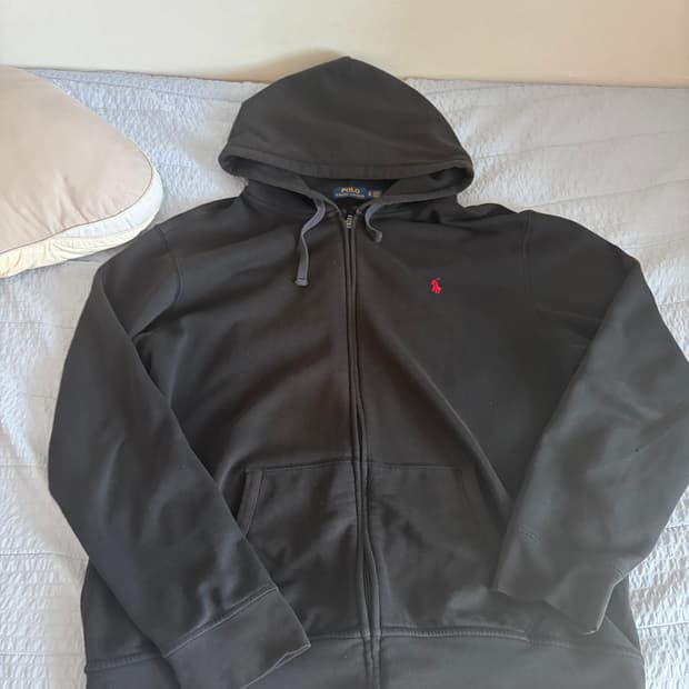 폴로 빈티지 후드집업 블랙 XL