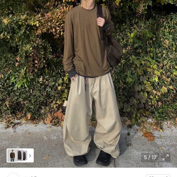 주앙옴므 / 레이어드 롱슬리브 (카키브라운) / M