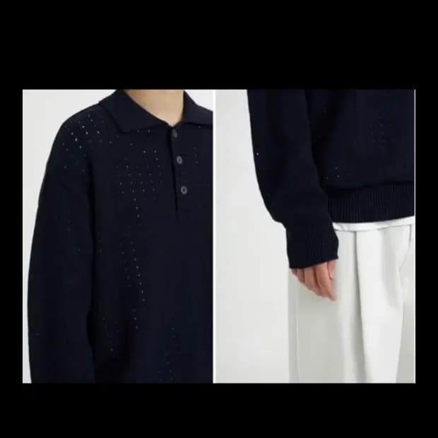 유스 pointelle 카라 니트 M