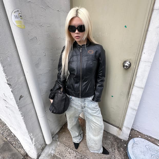 2009년 아카이브 할리데이비슨 로고 가죽자켓