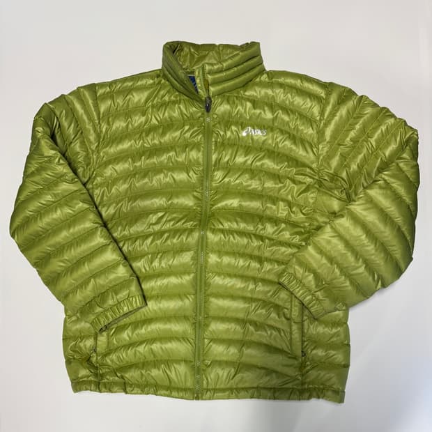 희귀!! 아식스 올드스쿨 네온 컬러 구스다운 경량 패딩 XL