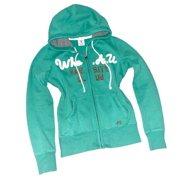 후아유 민트•브라운 후드집업