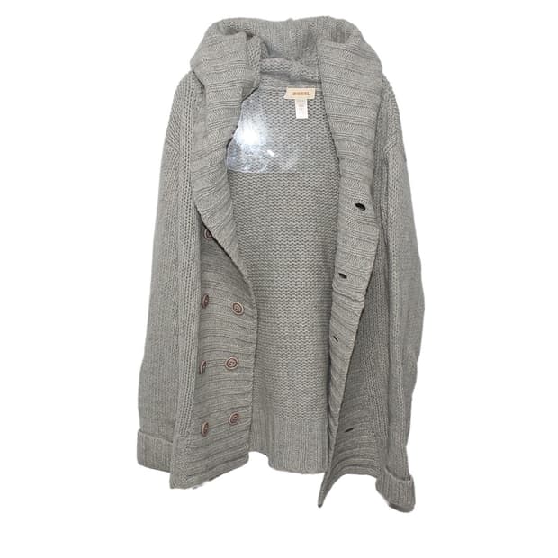 2000s 디젤 니트 케이프 후드 가디건