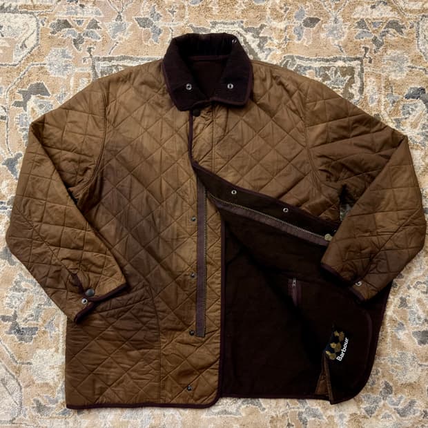 [바버] 90s 빈티지 D212 듀라코튼 폴라퀼트 자켓 (XL/오버핏)