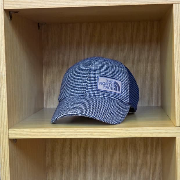 노스페이스 체크 메쉬캡 모자