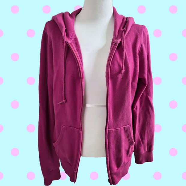 유니클로 마젠타 핑크 후드 집업 하구미패션 일본 빈티지 