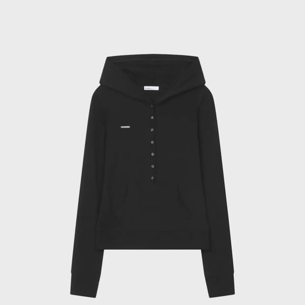 미세키서울 Fitted hoodie long sleeves BLACK 