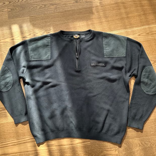 [XL] 빈티지 할리데이비슨 하프집업 올리브