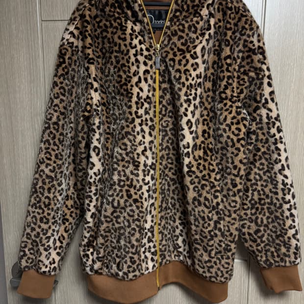 송치 호피 후드집업 