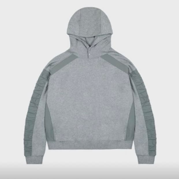 액스톤즈 루즈핏 셔링 나일론 코튼 후디