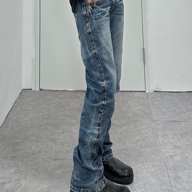CLEF DE SOL washing denim pants