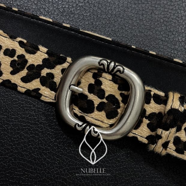 🌗 Chrome leopard belt / 호피 크롬 버클 벨트