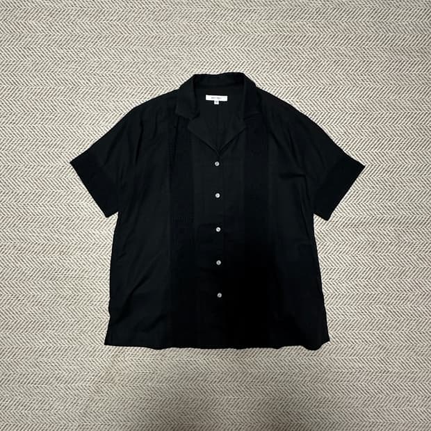 MOUSSY crochet open linen shirt