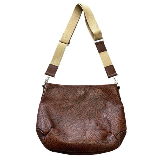 비비안 웨스트우드 로고 패턴 소가죽 숄더백