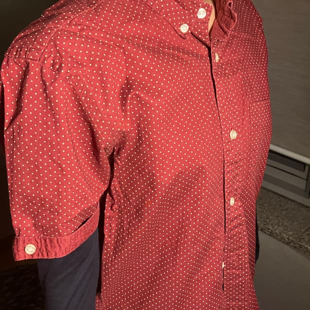영국 빈티지 도트 반팔 셔츠 